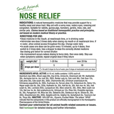 Product HomeoPet Small Pet Nose Relief