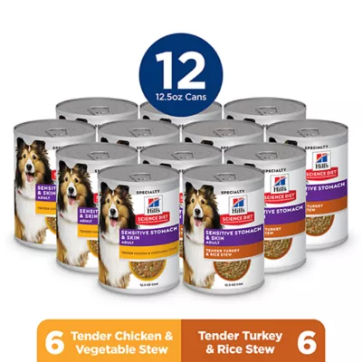 Product Hill's Science Diet Sensitive Stomach & Skin Variety Pack Adult Wet Dog Food - Turkey & Chicken