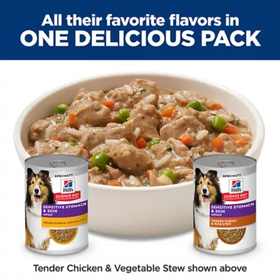 Product Hill's Science Diet Sensitive Stomach & Skin Variety Pack Adult Wet Dog Food - Turkey & Chicken