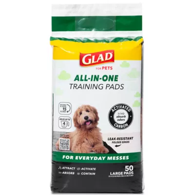 Product Glad for Pets Activated Carbon Training Pads for Puppies and Senior Dogs, 23" x 23" 50ct