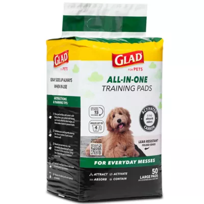 Product Glad for Pets Activated Carbon Training Pads for Puppies and Senior Dogs, 23" x 23" 50ct