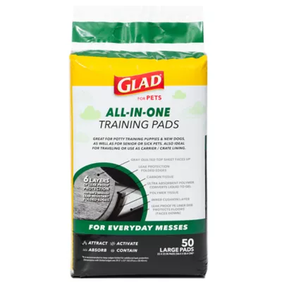 Product Glad for Pets Activated Carbon Training Pads for Puppies and Senior Dogs, 23" x 23" 50ct