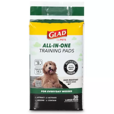 Product Glad for Pets Activated Carbon Training Pads for Puppies and Senior Dogs, 23" x 23" 30ct
