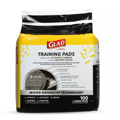 Product Glad for Pets Activated Carbon Training Pads with Micro-Defensive Technology - 23" x 23" 100ct