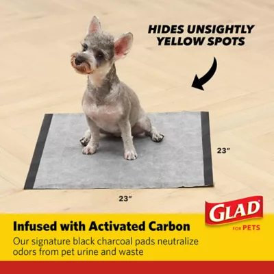 Product Glad for Pets Activated Carbon Training Pads with Micro-Defensive Technology - 23" x 23" 100ct