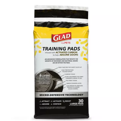 Product Glad for Pets Activated Carbon Training Pads with Micro-Defensive Technology - 23" x 23" 30ct