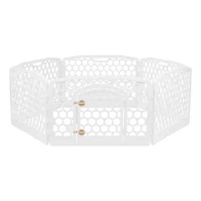 Product IRIS, 24-inch Exercise Multi-Panel Pet Playpen with Door, White