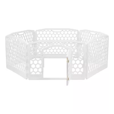 Product IRIS, 24-inch Exercise Multi-Panel Pet Playpen with Door, White