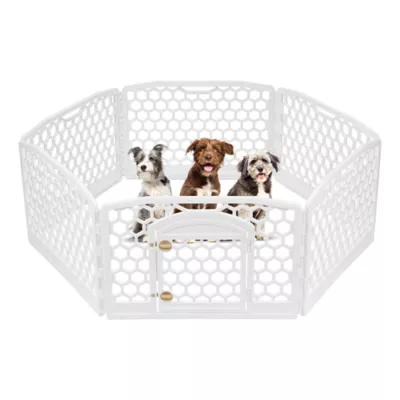 Product IRIS, 24-inch Exercise Multi-Panel Pet Playpen with Door, White