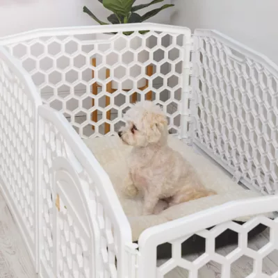 Product IRIS, 24-inch Exercise Multi-Panel Pet Playpen with Door, White