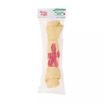 Product Merry and Bright Prime Rib Flavored Rawhide Bone Dog Treat