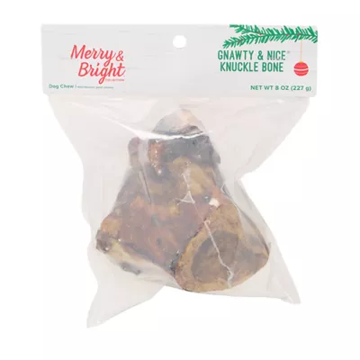 Product Merry and Bright Beef Knuckle Bone Dog Treat 1 Count 8 OZ