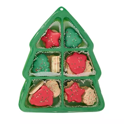 Product Merry and Bright Tree Shaped Cookie Tray Dog Treats 10 OZ