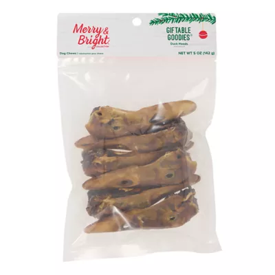 Product Merry and Bright Duck Heads Dog Treats 5 OZ
