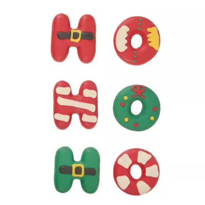 Product Merry and Bright Ho Ho Ho Decorated Cookie Dog Treats 6 Count 5.7 OZ