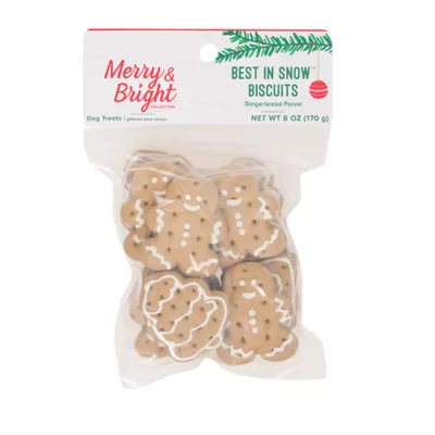 Product Merry and Bright Gingerbread Frosted Biscuit Dog Treats 6 OZ