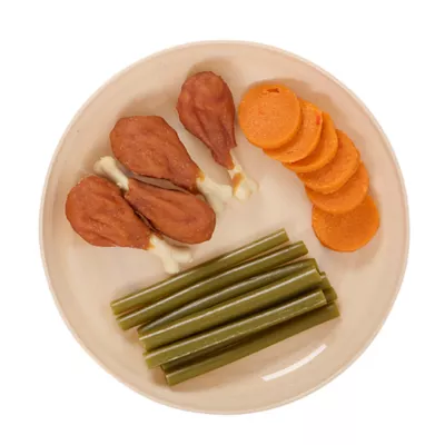 Product Merry and Bright Rawhide Alternative Dinner Plate Dog Treat 6.9 OZ