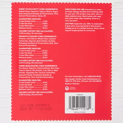 Product Merry and Bright Rawhide Alternative Dinner Plate Dog Treat 6.9 OZ