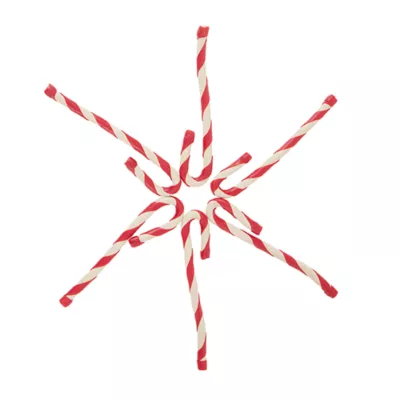 Product Merry and Bright Rawhide Alternative Candy Cane Dog Treats 6 Count 2.8 OZ