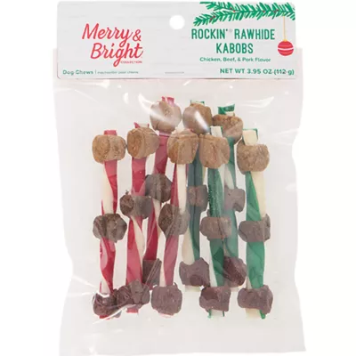 Product Merry and Bright Rawhide Kabob Dog Treats 8 Count 3.9 OZ