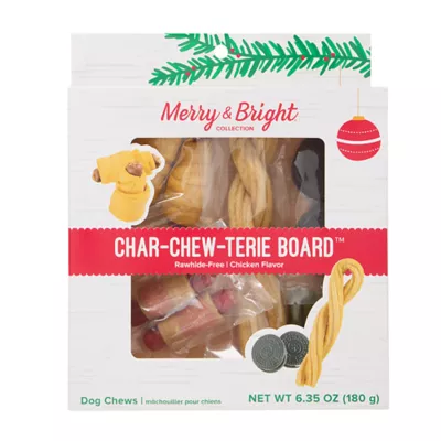 Product Merry and Bright Rawhide Alternative Bark-cuterie Board Dog Treat 6.3 OZ