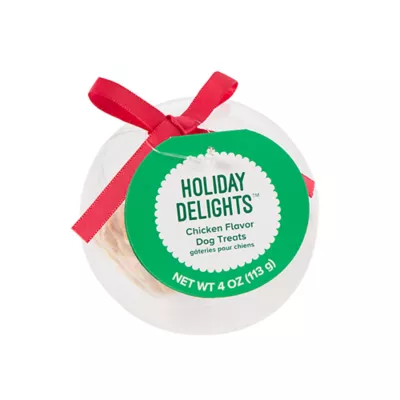 Product Merry and Bright Tree Shaped Meaty Treat Ornament 4 OZ