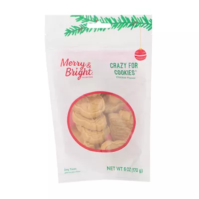 Product Merry and Bright Snowmen and Tree Shaped Meaty Dog Treats 6 OZ