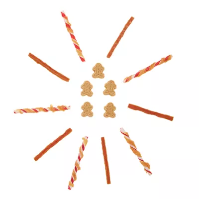 Product Merry and Bright Meaty Variety Pack Stocking Dog Treats 3.5 OZ