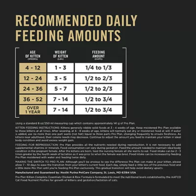 Product Purina Pro Plan Complete Essentials Dry Kitten Food -  Chicken & Rice