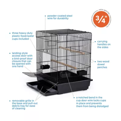 Product Prevue Pet Products Square Roof Parrot Cage in Black