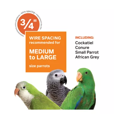 Product Prevue Pet Products Square Roof Parrot Cage in Black