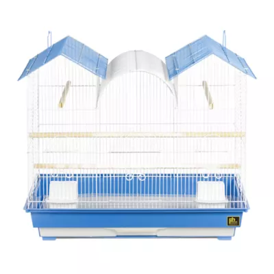 Product Prevue Pet Products Triple Roof Bird Cage Blue & White