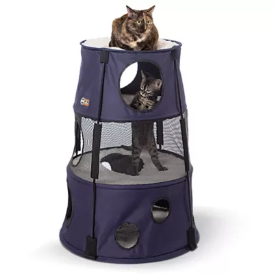 Product K&H Pet Products 3-Story Kitty Tower, Dark Denim