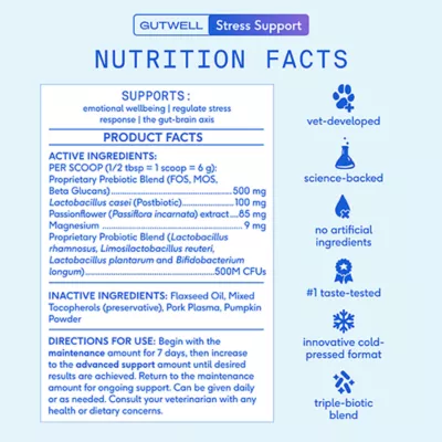 Product Native Pet GutWell Stress Support Anxiety Relief & Calming Supplement for Dogs 12.7 OZ