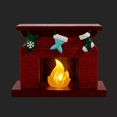 Product Merry & Bright® Fireplace Light-Up Aquarium Décor