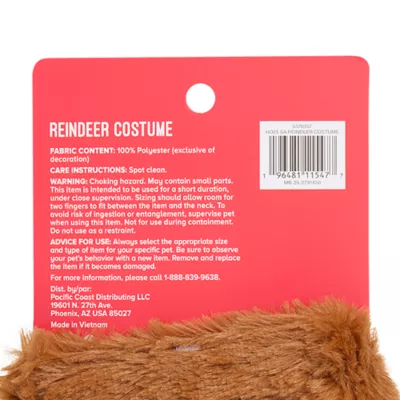 Product Merry & Bright® Small Pet Reindeer Holiday Costume