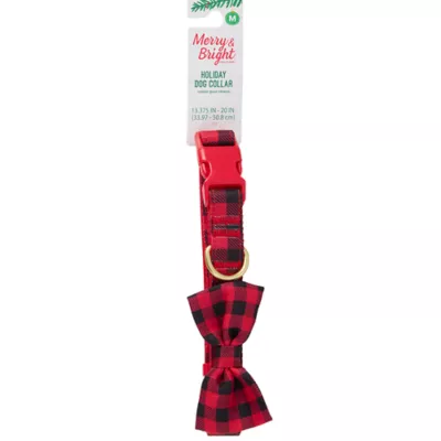 Product Merry & Bright® Gingham Holiday Dog Collar