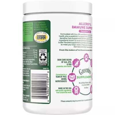 Product Greenies Allergy & Immune Support Sensitive Care Dog Supplement, Peanut Butter Flavor, 80 Count Tub