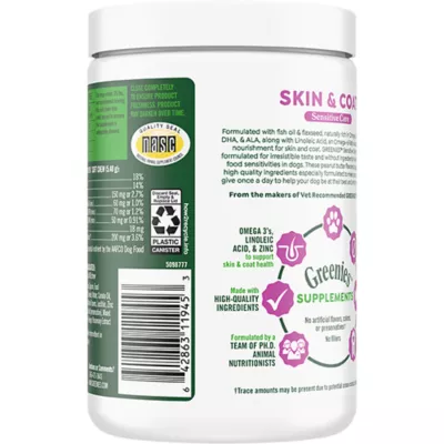 Product Greenies Skin and Coat Sensitive Care Supplement for Dogs, Peanut Butter Flavor, 80 Count Tub