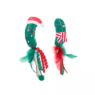 Product Merry & Bright® 2-Pack Plush Pickles Cat Toys