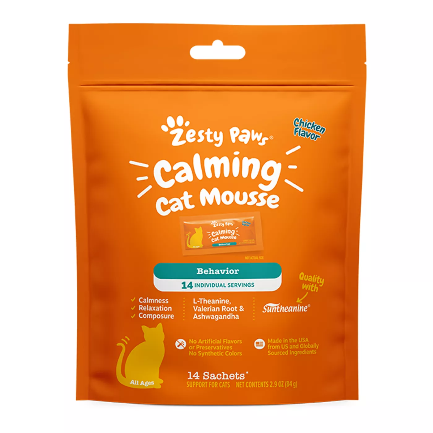 Zesty Paws Cat Mousse Calming, Chicken, 14 Count