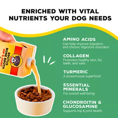 Product Brutus Bone Broth Hip & Joint Adult Dog Meal Topper - Chicken, 16.9 Fluid Oz