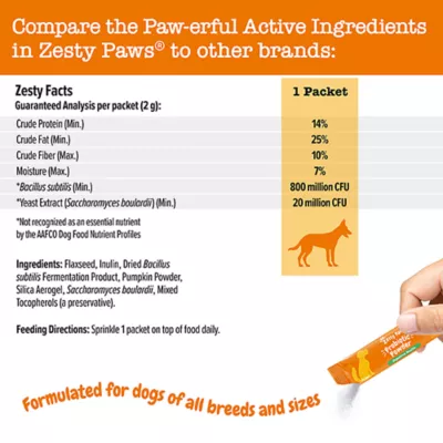 Product Zesty Paws Probiotic Powder, Pumpkin, 30 Count