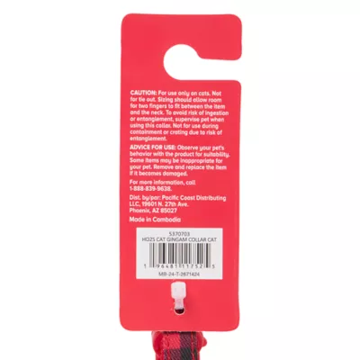 Product Merry & Bright® Gingham Cat Collar