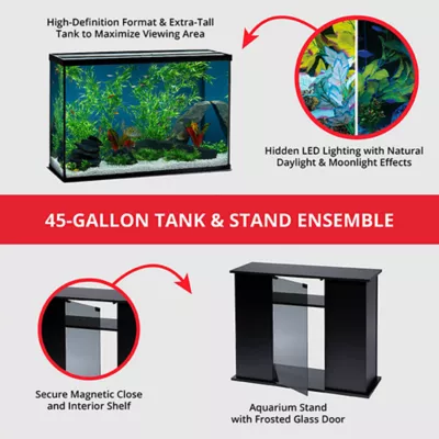 Product Marineland® High Definition LED Aquarium & Stand Ensemble - 45 Gallon