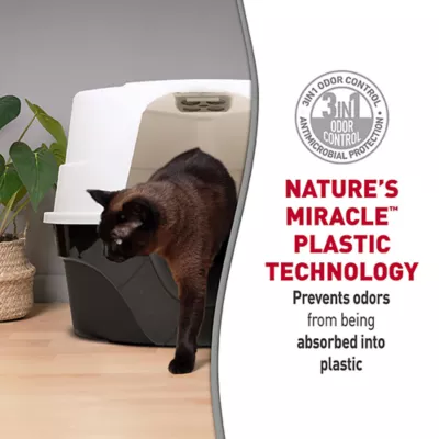 Product Nature's Miracle Hooded Corner Litter Box with Odor Control Charcoal Filter