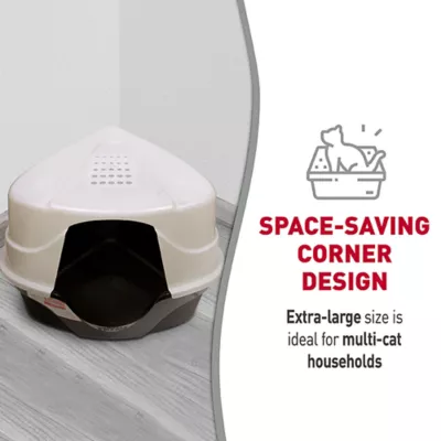 Product Nature's Miracle Hooded Corner Litter Box with Odor Control Charcoal Filter
