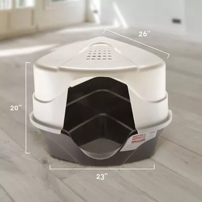 Product Nature's Miracle Hooded Corner Litter Box with Odor Control Charcoal Filter
