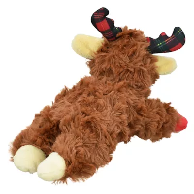 Product Multipet Brown Lamb Chop Dog Toy with Buffalo Plaid Antlers 6"