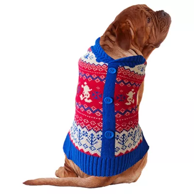 Product Mickey Holiday Cardigan Dog Sweater